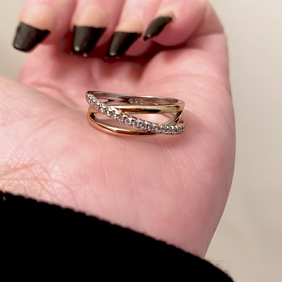 925 Stamped Tricolor CZ Ring And Matching Necklace - Picture 16 of 16